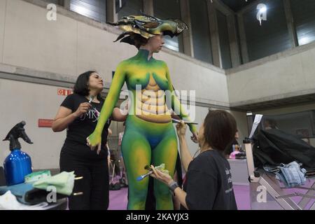 MULAFEST 2018 ist das Festival der Urban Trends, das Fans der Welt der Motor-, Tattoo-, Urban Art-, Roller- und Breakdance-Bewegung auf der IFEMA Madrid zusammenbringt. Spanien. 24. Juni 2018 (Foto von Oscar Gonzalez/NurPhoto) Stockfoto