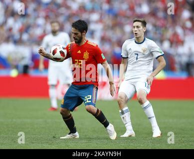 Runde von 16 Russland gegen Spanien - FIFA World Cup Russia 2018 isco (Spanien) im Luzhniki-Stadion in Moskau, Russland am 1. Juli 2018. (Foto von Matteo Ciambelli/NurPhoto) Stockfoto