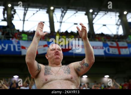 Runde von 16 England gegen Kolumbien - FIFA Fußball-Weltmeisterschaft Russland 2018 England-Fans im Spartak-Stadion in Moskau, Russland am 3. Juli 2018. (Foto von Matteo Ciambelli/NurPhoto) Stockfoto