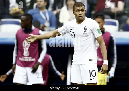 Kylian Mbappe beim Finale der FIFA Fußball-Weltmeisterschaft Russland im Viertelfinale 2018 zwischen Uruguay und Frankreich am 6. Juli 2018 im Nischni Nowgorod-Stadion in Nischni Nowgorod, Russland. (Foto von Mehdi Taamallah/NurPhoto) Stockfoto