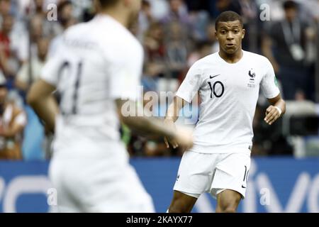 Kylian Mbappe beim Finale der FIFA Fußball-Weltmeisterschaft Russland im Viertelfinale 2018 zwischen Uruguay und Frankreich am 6. Juli 2018 im Nischni Nowgorod-Stadion in Nischni Nowgorod, Russland. (Foto von Mehdi Taamallah/NurPhoto) Stockfoto