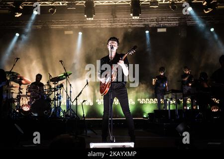 Der englische Sänger und Songwriter James Bay tritt am 8. Juli 2018 live beim Unaltrofestival 2018 Circolo Magnolia Segrate, Mailand, Italien, auf. (Foto von Roberto Finizio/NurPhoto) Stockfoto