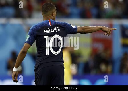 Kylian Mbappe während des Halbfinalmatches der FIFA Fußball-Weltmeisterschaft Russland 2018 zwischen Frankreich und Belgien am 10. Juli 2018 im St. Petersburg Stadium in Sankt Petersburg, Russland. (Foto von Mehdi Taamallah/NurPhoto) Stockfoto