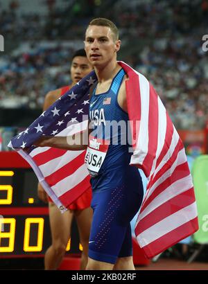 Clayton Murphy aus den USA gewann die 800m Männer während der Leichtathletik-Weltmeisterschaft London 2018 im London Stadium in London, Großbritannien am 14. Juli 2018. (Foto von Action Foto Sport/NurPhoto) Stockfoto