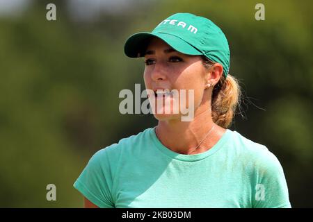 Jaye Marie Green aus Boca Raton, Florida, geht vom 18. Green, nachdem sie ihren Putt während der letzten Runde des Marathon LPGA Classic Golfturniers im Highland Meadows Golf Club in Sylvania, Ohio, USA, am Sonntag, den 15. Juli 2018, gemacht hat. (Foto von Amy Lemus/NurPhoto) Stockfoto