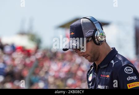Die Fahrer ziehen vor dem Rennen beim Grand Prix der ungarischen Rolex Formel 1 am 29. Juli 2018 in Mogyoród, Ungarn, vorbei. (Foto von Robert Szaniszló/NurPhoto) Stockfoto