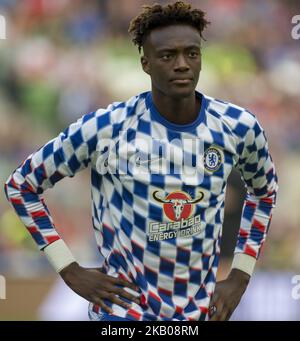 Tammy Abraham von Chelsea beim International Champions Cup-Spiel zwischen Arsenal FC und Chelsea FC im Aviva Stadium in Dublin, Irland, am 1. August 2018 (Foto: Andrew Surma/NurPhoto) Stockfoto