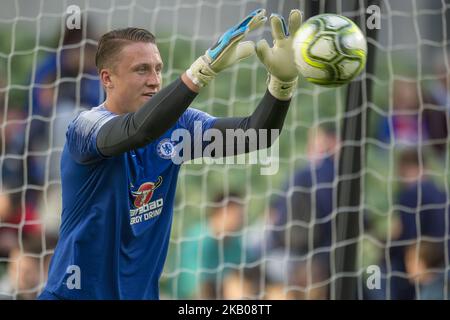 Marcin Bulka aus Chelsea während des International Champions Cup-Spiels zwischen Arsenal FC und Chelsea FC im Aviva Stadium in Dublin, Irland, am 1. August 2018 (Foto: Andrew Surma/NurPhoto) Stockfoto