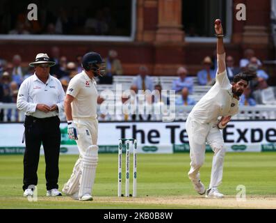 Mohammed Shami aus Indien während der Internationalen Testserie 2. Test 3.-tägiges Spiel zwischen England und Indien am Lords Cricket Ground, London, England am 11. August 2018. (Foto von Action Foto Sport/NurPhoto) Stockfoto