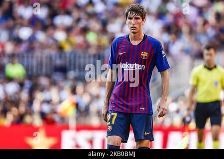 Miranda aus Spanien während des Pokalspiels Joan Gamper zwischen dem FC Barcelona und CA Boca Juniors im Camp Nou Stadion in Barcelona, am 15. August 2018, Spanien. (Foto von Xavier Bonilla/NurPhoto) Stockfoto