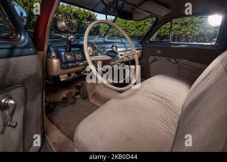 1949 Mercury 4-türige Limousine, klassisches amerikanisches Auto Stockfoto