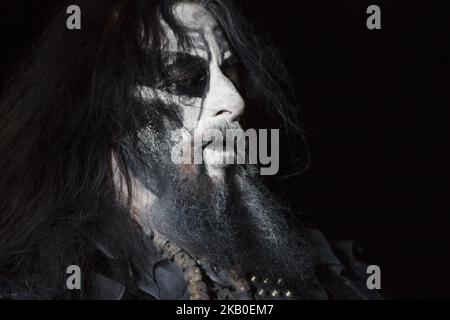 Die Dark Funeral Band aus Schweden beim Rock al Parque 2018 Musikfestival in Bogota, Kolumbien am 20. August 2018. Rock al Parque ist ein dreitägiges Musikfestival, das seit 1995 stattfindet. (Foto von Daniel Garzon Herazo/NurPhoto) Stockfoto