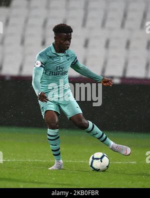 Bukayo Saka von Arsenal beim Premier League 2-Spiel zwischen West Ham United unter 23s und Arsenal unter 23s im Londoner Stadion, London, England am 24. August 2018. (Foto von Action Foto Sport/NurPhoto) Stockfoto