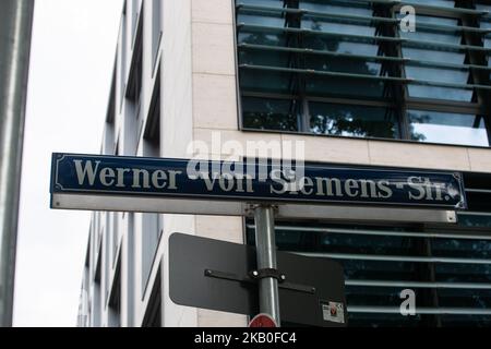 Der Münchner Hauptsitz des deutschen multinationalen Siemens, am 24. August 2018. (Foto von Alexander Pohl/NurPhoto) Stockfoto