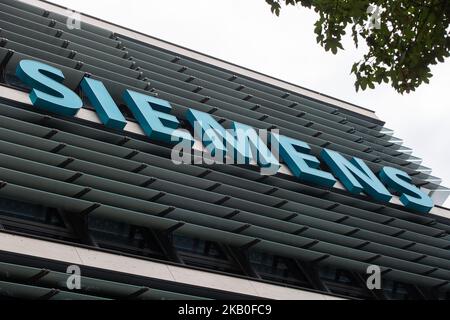 Der Münchner Hauptsitz des deutschen multinationalen Siemens, am 24. August 2018. (Foto von Alexander Pohl/NurPhoto) Stockfoto