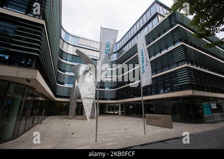 Der Münchner Hauptsitz des deutschen multinationalen Siemens, am 24. August 2018. (Foto von Alexander Pohl/NurPhoto) Stockfoto