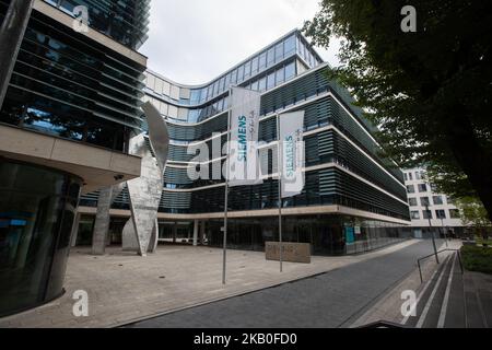 Der Münchner Hauptsitz des deutschen multinationalen Siemens, am 24. August 2018. (Foto von Alexander Pohl/NurPhoto) Stockfoto