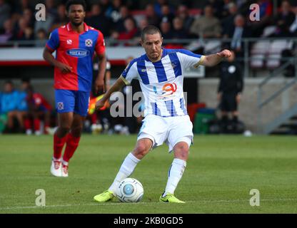 Liam Noble von Hartlepool United beim Vanarama National League Spiel zwischen Dagenham und Redbridge gegen Hartlepool United im Chigwell Construction Stadium Dagenham Britain am 25. August 2018 (Foto by Action Foto Sport/NurPhoto) Stockfoto