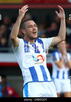 Liam Noble von Hartlepool United beim Vanarama National League Spiel zwischen Dagenham und Redbridge gegen Hartlepool United im Chigwell Construction Stadium Dagenham Britain am 25. August 2018 (Foto by Action Foto Sport/NurPhoto) Stockfoto
