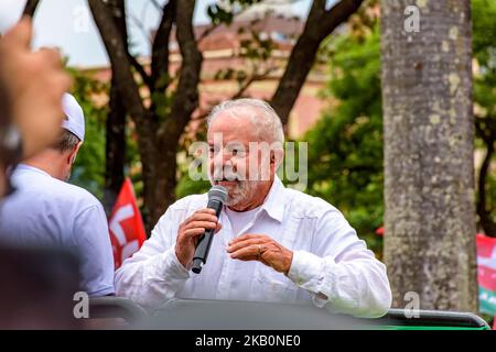 Lula, Präsident von Brasilien während seiner Kampagne zur Wiederwahl zum Präsidenten von Brasilien im Oktober 2022 bei einer Kundgebung in der Stadt Belo Horizonte, stat Stockfoto