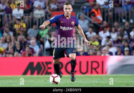 Arthur während des Spiels zwischen dem FC Barcelona und dem SD Huesca, das der Woche 3 der Liga Santander entspricht, spielte am 02.. september 2018 im Camp Nou in Barcelona, Spanien. -- (Foto von Urbanandsport/NurPhoto) Stockfoto