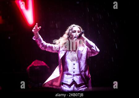 Damiano David von der italienischen Rockband Maneskin tritt am 6. September 2018 live bei Milano Rocks 2018 auf der Area Expo Experience Rha Milan Italy auf. (Foto von Roberto Finizio/NurPhoto) Stockfoto