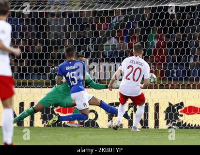 Italien gegen Polen - die UEFA Nations League Piotr Zielinski aus Polen erzielt am 7. September 2018 im Renato Dall'Ara Stadium in Bologna, Italien, das Tor von 0-1 (Foto: Matteo Ciambelli/NurPhoto) Stockfoto