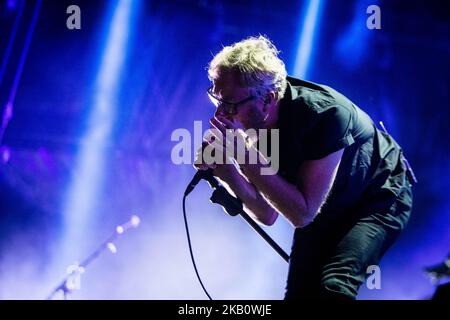 Matt Berninger von der amerikanischen Rockband The National tritt am 7. September 2018 live bei Milano Rocks 2018 auf der Area Expo Experience Rho in Mailand, Italien, auf. (Foto von Roberto Finizio/NurPhoto) Stockfoto