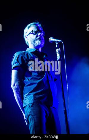 Matt Berninger von der amerikanischen Rockband The National tritt am 7. September 2018 live bei Milano Rocks 2018 auf der Area Expo Experience Rho in Mailand, Italien, auf. (Foto von Roberto Finizio/NurPhoto) Stockfoto