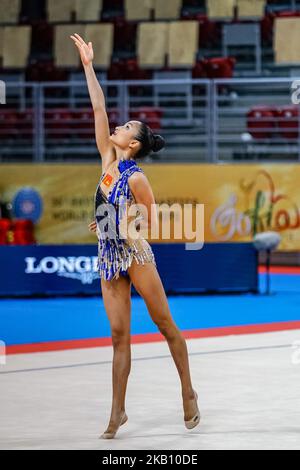 Anna-Marie Ondaatje aus Sri Lanka bei der Rhythmischen Gymnastik-Weltmeisterschaft 36. in der Arena Armeec in Sofia am 11/9/2018. (Foto von Ulrik Pedersen/NurPhoto) Stockfoto