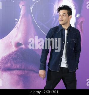 Rami Malek nimmt am 14. September 2018 an der Fotozelle „Bohemian Rhapsody“ im Hotel Villa Magna in Madrid Teil. (Foto von Oscar Gonzalez/NurPhoto) Stockfoto