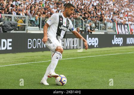 Sami Khedira (FC Juventus) während des Fußballspiels der Serie A zwischen dem FC Juventus und US Sassuolo im Allianz Stadium am 16. September 2018 in Turin, Italien. Juventus gewann 2-1 gegen Sassuolo. (Foto von Massimiliano Ferraro/NurPhoto) Stockfoto