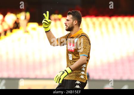 Orestis Karnezis (SSC Napoli) während der italienischen Fußballserie A SSC Napoli gegen AC Fiorentina im Stadion S. Paolo in Neapel am 15. September 2018 (Foto von Paolo Manzo/NurPhoto) Stockfoto