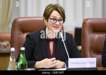 Tone Wilhelmsen Troen, Präsident des norwegischen Parlaments Storting, während eines Besuchs in Kiew, Ukraine. 18-09-2018 (Foto von Maxym Marusenko/NurPhoto) Stockfoto