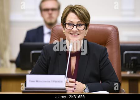 Tone Wilhelmsen Troen, Präsident des norwegischen Parlaments Storting, während eines Besuchs in Kiew, Ukraine. 18-09-2018 (Foto von Maxym Marusenko/NurPhoto) Stockfoto