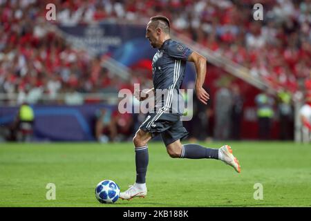 Bayern Münchens Mittelfeldspieler Franck Ribery aus Frankreich beim UEFA Champions League-Fußballspiel der Gruppe E SL Benfica gegen Bayern München am 19. September 2018 im Luz-Stadion in Lissabon, Portugal. ( Foto von Pedro FiÃºza/NurPhoto) Stockfoto