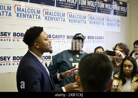 Malcolm Kenyatta spricht am 23. September 2018 bei einem Auftaktevent für die Wiederwahl des US-Senators Bob Casey (D-PA) in North Philadelphia, PA. (Foto von Bastiaan Slabbers/NurPhoto) Stockfoto