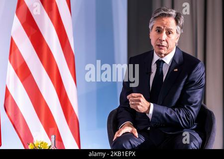 Münster, Deutschland. 03.. November 2022. US-Außenminister Anthony Blinken nimmt am 3. November 2022 am Deutsch-Amerikanischen Zukunftsforum in Münster Teil. Kredit: dpa/Alamy Live Nachrichten Stockfoto