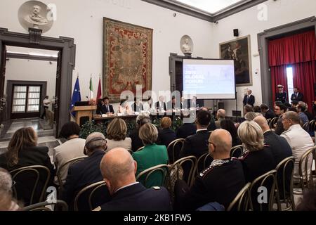 Eröffnung der siebten Ausgabe des „Global Forum 2018 on Direct Democracy“. Das Forum wird zum ersten Mal in Italien, in Rom, stattfinden, auch als Anerkennung der neuen politischen und sozialen Dynamiken, die auf der Beteiligung basieren, die in unserem Land entstehen. Am 26 2018. September in Rom, Italien. (Foto von Andrea Ronchini/NurPhoto) Stockfoto