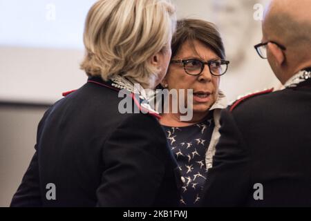 Der Präfekt von Rom Paola Basilone bei der Eröffnung der siebten Ausgabe des „Global Forum 2018 on Direct Democracy“. Das Forum wird zum ersten Mal in Italien, in Rom, stattfinden, auch als Anerkennung der neuen politischen und sozialen Dynamiken, die auf der Beteiligung basieren, die in unserem Land entstehen. Am 26 2018. September in Rom, Italien. (Foto von Andrea Ronchini/NurPhoto) Stockfoto