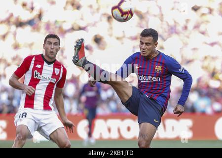 FC Barcelona Mittelfeldspieler Philippe Coutino (7) während des Spiels FC Barcelona gegen Athletic Club, für die Runde 7 der Liga Santander, spielte im Camp Nou am 29.. September 2018 in Barcelona, Spanien. (Foto von Mikel Trigueros/Urbanandsport/NurPhoto) Stockfoto