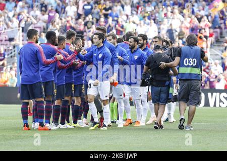 Die Spieler des FC Barcelona und des Athletic Club spielten während des Spiels des FC Barcelona gegen den Athletic Club für die Runde 7 der Liga Santander am 29.. September 2018 im Camp Nou in Barcelona, Spanien. (Foto von Mikel Trigueros/Urbanandsport/NurPhoto) Stockfoto