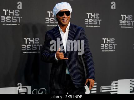 Ronaldinho Brasilianischer ehemaliger Profifußballer und Botschafter für den spanischen Club Barcelona während der Best FIFA Football Awards in der Royal Festival Hall am 24. September 2018 in London, England. (Foto von Action Foto Sport/NurPhoto) Stockfoto