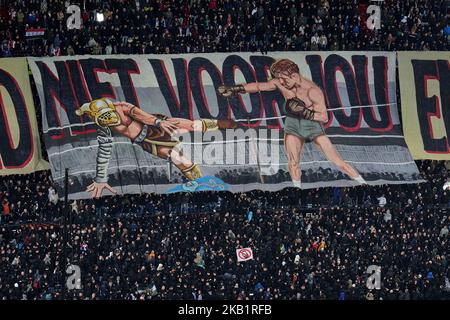 Rotterdam - Banner der Feyenoord-Fans während des Spiels zwischen Feyenoord und Lazio Roma im Stadion Feijenoord De Kuip am 3. November 2022 in Rotterdam, Niederlande. (Box-to-Box-Bilder/Yannick Verhoeven) Stockfoto