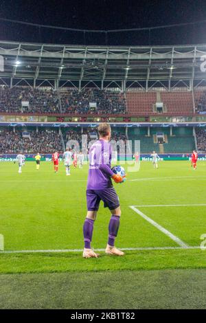 Schalkes Torwart Ralf Fährmann beim Gruppe-D-Spiel der UEFA Champions League zwischen dem FC Lokomotiv Moskau und dem FC Schalke 04 am 3. Oktober 2018 im Lokomotiv-Stadion in Moskau, Russland. (Foto von Alex Cavendish/NurPhoto) Stockfoto