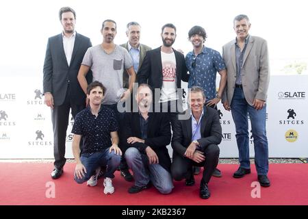 Die Darsteller nehmen an der Fotoschau der Präsentation von Superlopez während des Sitges 51 Festival de Cinema Fantastic de Catalunya in Sitges, Barcelona, Spanien Teil. 11. Oktober 2018. (Foto von PeterSabok/COOLMedia/NurPhoto) Stockfoto