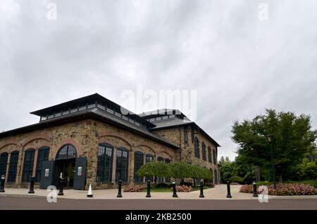 The Foundry, in Phoenixville, PA, am 21. August 2018. Um den jüngsten Wirtschaftsaufstand zu fördern und zu sichern, kündigte eine Gemeindegruppe Pläne für eine Eisenbahnerweiterung an, um den Bezirk im Chester County mit der Stadt Philadelphia, 28 Meilen südöstlich, zu verbinden. (Foto von Bastiaan Slabbers/NurPhoto) Stockfoto