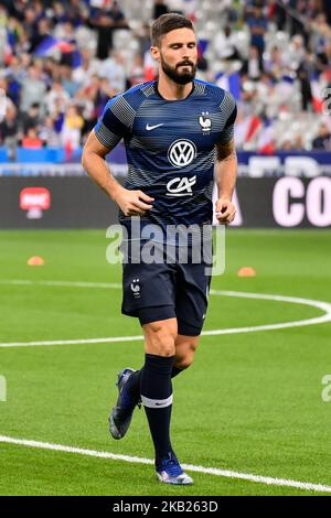 Olivier Giroud #9 (FRA) während des Nation League-Spiels zwischen Frankreich und Deutschland im französischen Stadion am 16. Oktober 2018 in Paris, Frankreich. (Foto von Julien Mattia/NurPhoto) Stockfoto