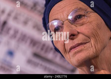 Pressekonferenz mit Emma Bonino, Bruno Tabacci und der Koordinatorin von +Europa, Benedetto della Vedova, in Rom am 16. Oktober 2018 (Foto: Andrea Ronchini/NurPhoto) Stockfoto