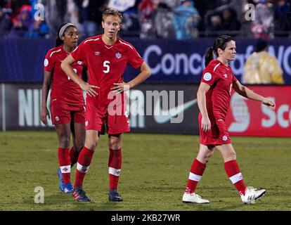 Frisco - 17. OKTOBER: 2018 Rebecca Quinn aus Kanada beim CONCACAF Women's Championship Finale zwischen den USA und Kanada im Toyota Stadium, Frisco am 17. Oktober 2018 (Foto by Action Foto Sport/NurPhoto) Stockfoto